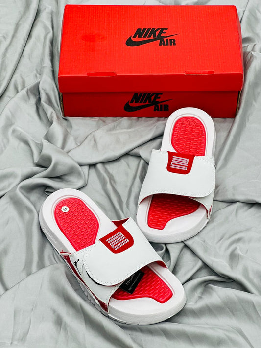 Nike Jordan 4 Slides in Red color